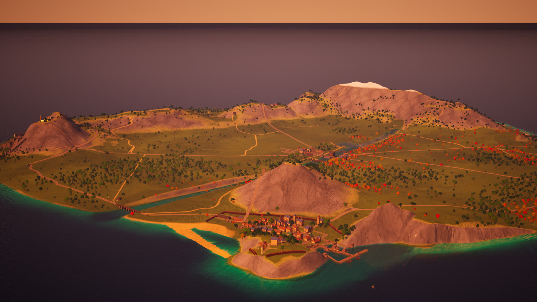 The island of Verutha at sunset